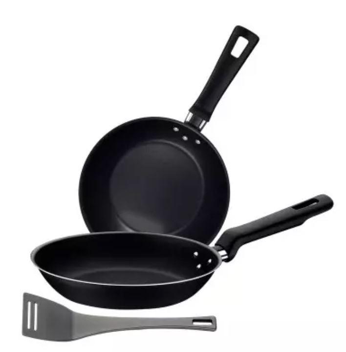 Imagen de JUEGO DE SARTENES TRAMONTINA 3PZAS LORETO NEGRO