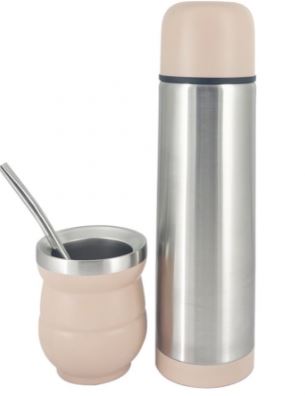 Imagen de SET MATE C/BOMBILLA Y TERMO 500ML ROSA