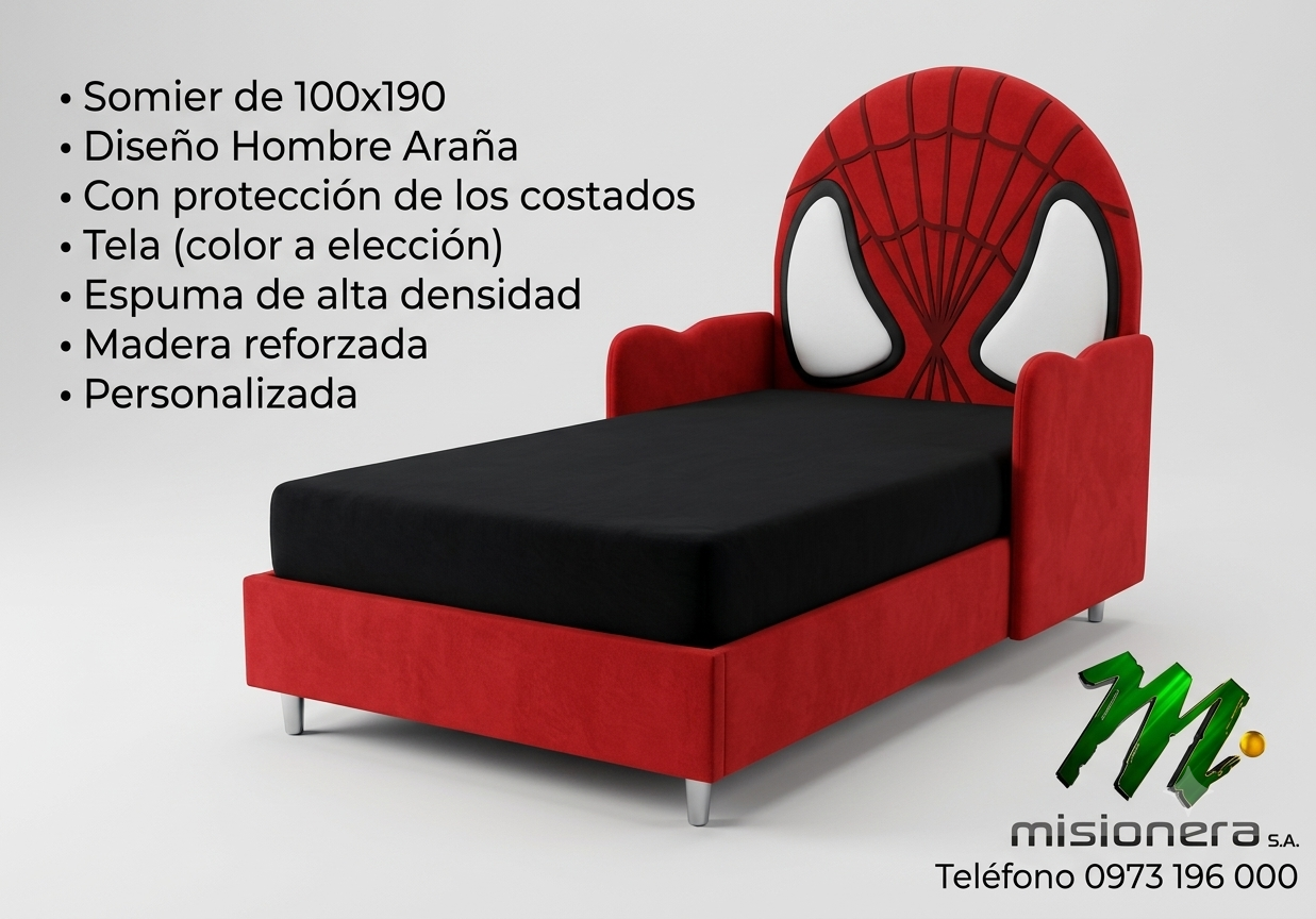 Imagen de SOMIER PERSONALIZADO HOMBRE ARAÑA 120X190