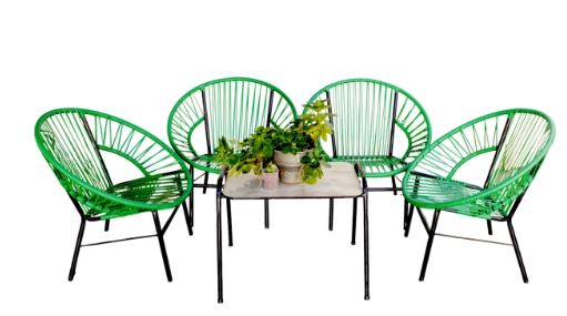 Imagen de JUEGO DE SILLA CABLES REDONDO COLOR VERDE